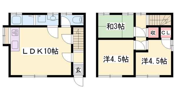 北田中借家 の物件間取画像
